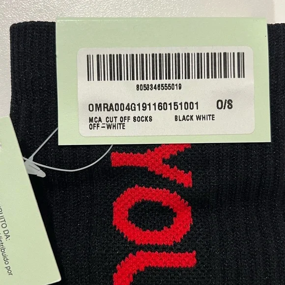 New in box! Off-white, Diagonals Mid Socks, black, size U - Picture 10 of 11
